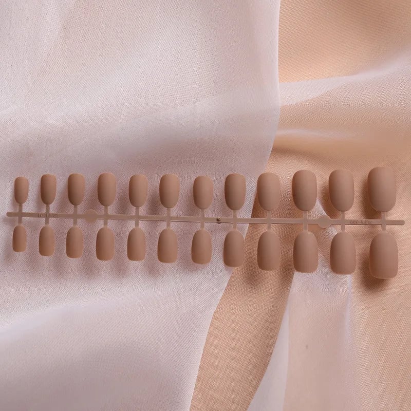 24Pcs/Set Strips Wearable Manicure Tools Ballerina Press on Nail Piece Matte Scrub Patch Coffin Fake Nails Artificial Image 2