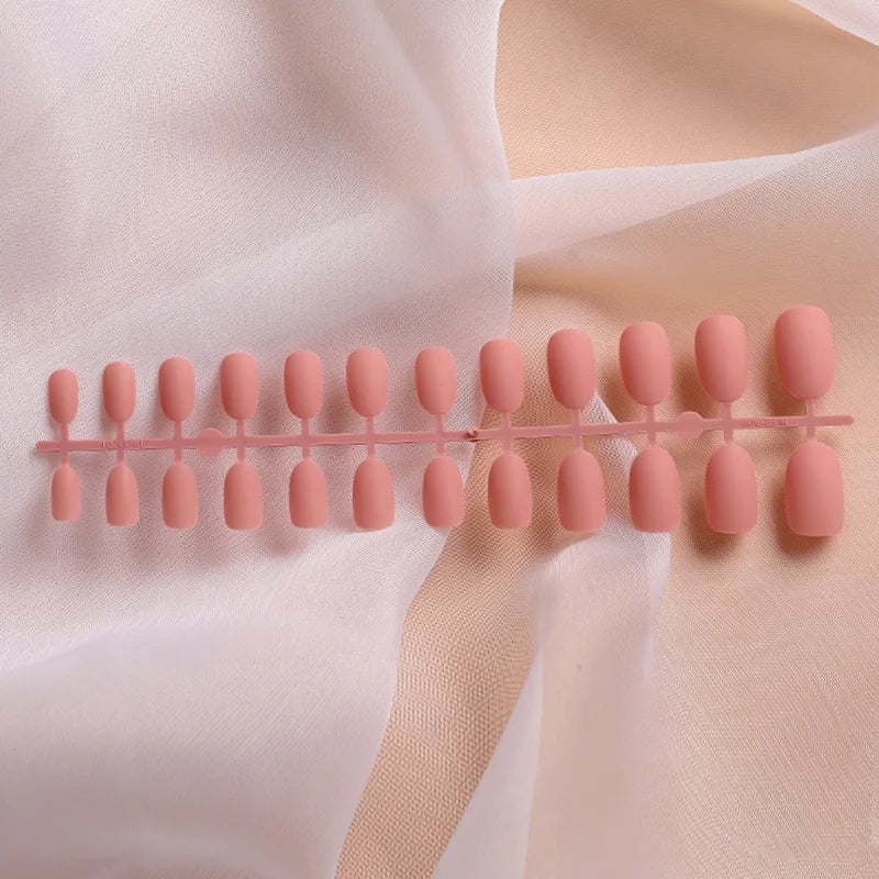 24Pcs/Set Strips Wearable Manicure Tools Ballerina Press on Nail Piece Matte Scrub Patch Coffin Fake Nails Artificial Image 3