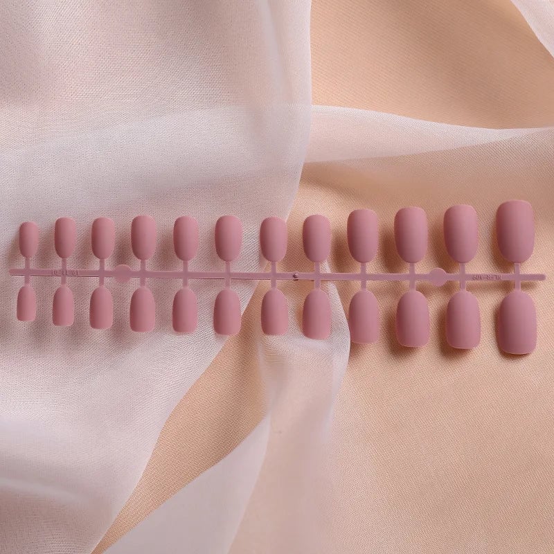 24Pcs/Set Strips Wearable Manicure Tools Ballerina Press on Nail Piece Matte Scrub Patch Coffin Fake Nails Artificial Image 1