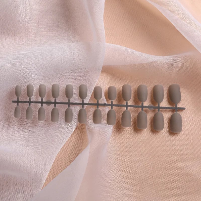 24Pcs/Set Strips Wearable Manicure Tools Ballerina Press on Nail Piece Matte Scrub Patch Coffin Fake Nails Artificial Image 6