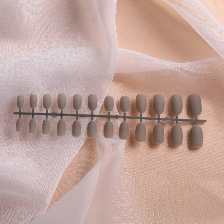 24Pcs/Set Strips Wearable Manicure Tools Ballerina Press on Nail Piece Matte Scrub Patch Coffin Fake Nails Artificial Image 1