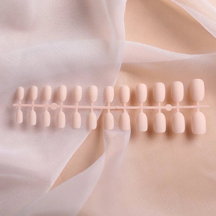 24Pcs/Set Strips Wearable Manicure Tools Ballerina Press on Nail Piece Matte Scrub Patch Coffin Fake Nails Artificial Image 7