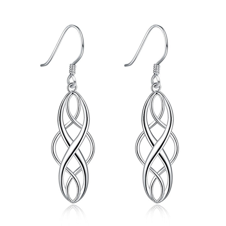 925 Sterling Silver Celtic Swirl Drop Earrings Image 3