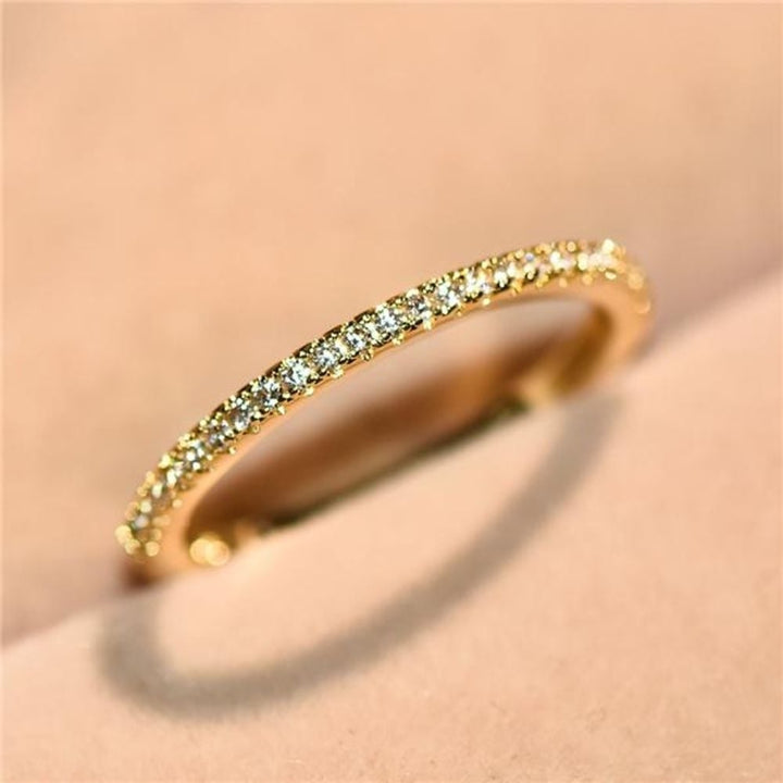 Micro Pave Eternity Crystal Band Ring Image 6