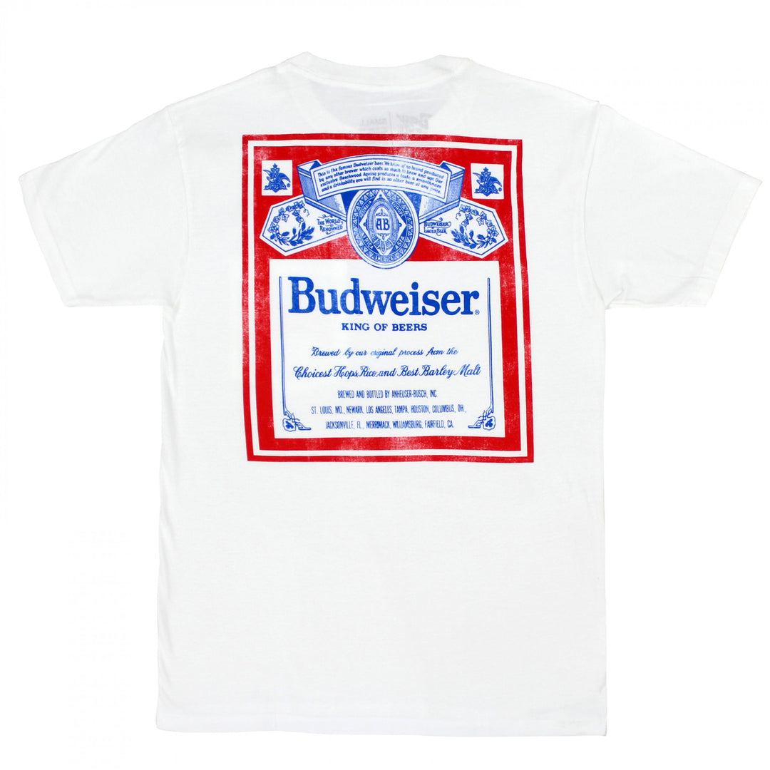 Budweiser Vintage Label Front and Back Pocket T-Shirt Image 3