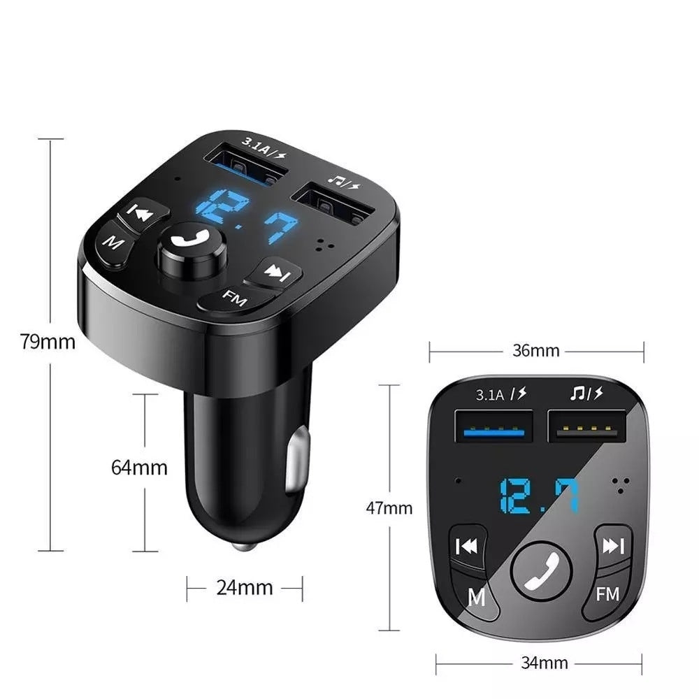 Car MP3 Player Bluetooth 5.0 FM Transmitter Dual USB Fast Charger USB Flash Drive Image 6