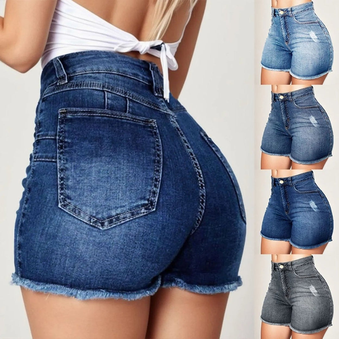 2024 Womens Summer High Waisted Mini Denim Shorts Sexy Ladies Club Party Wear Slim Bodycon Short Jeans Chic Denim Skirt Image 1