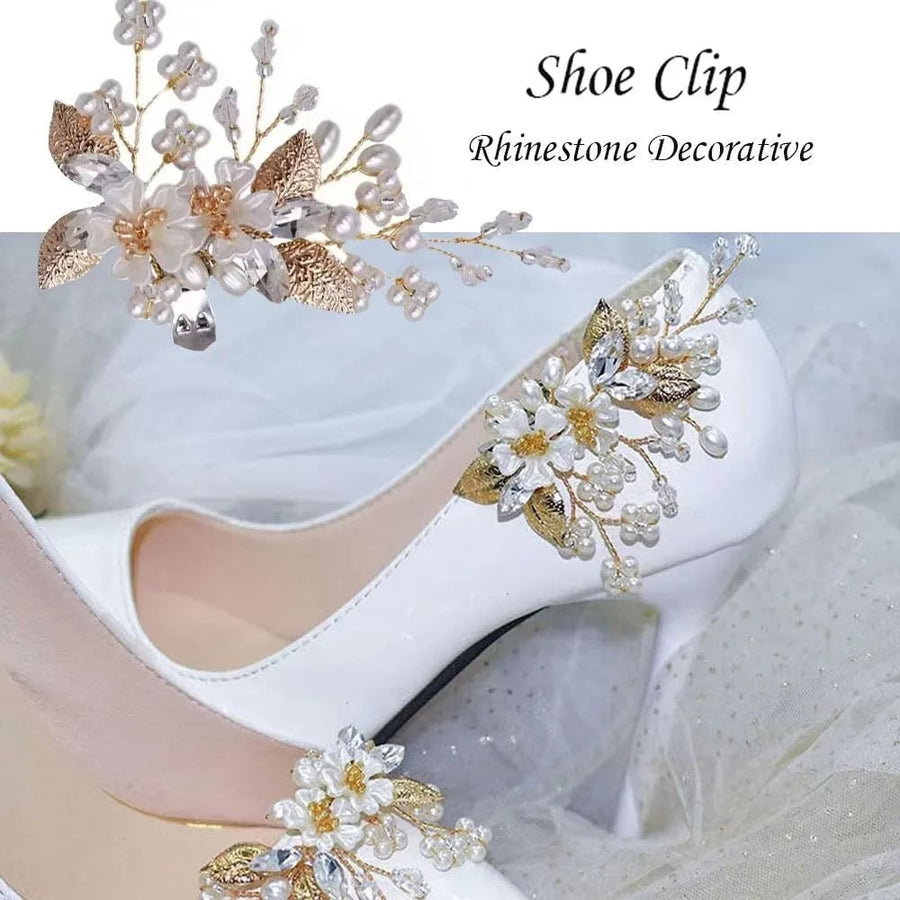 Rhinestone Shoe Clips Buckles Crystal Flower Shoe Charms Ornaments Corsage Wedding Party Boots Dress Bag Decoration for Image 1