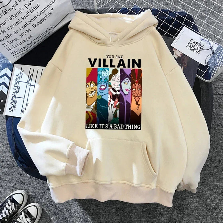 Disney Graphics Print Women Hoodie Fashion Villains Bad Girl Have More Fun Hoodies Tops 90s Harajuku Gothic Hooded Image 3