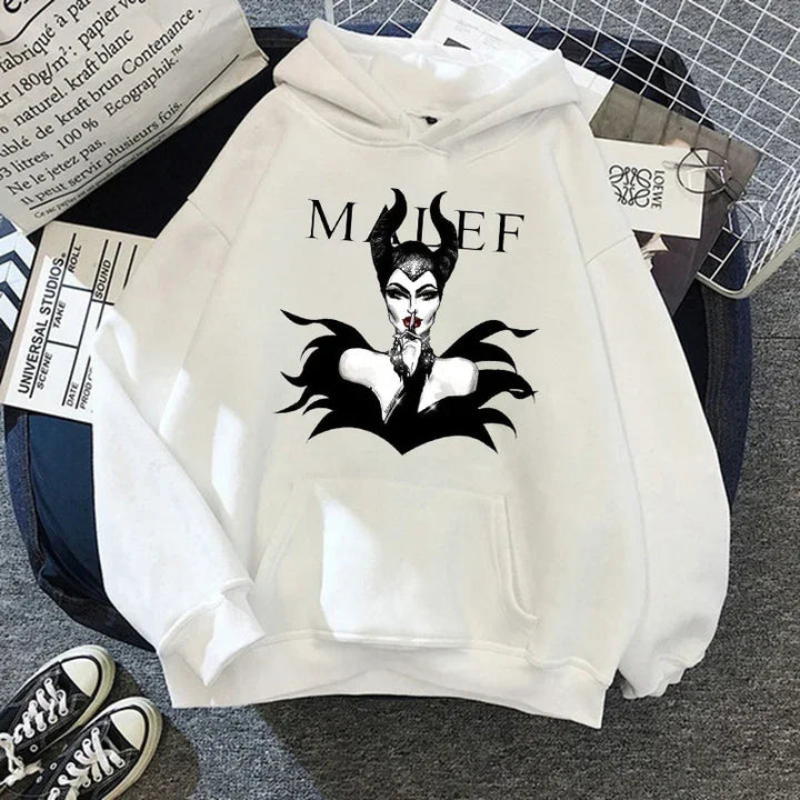 Disney Graphics Print Women Hoodie Fashion Villains Bad Girl Have More Fun Hoodies Tops 90s Harajuku Gothic Hooded Image 7