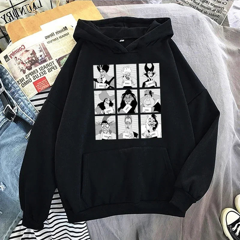 Disney Graphics Print Women Hoodie Fashion Villains Bad Girl Have More Fun Hoodies Tops 90s Harajuku Gothic Hooded Image 9