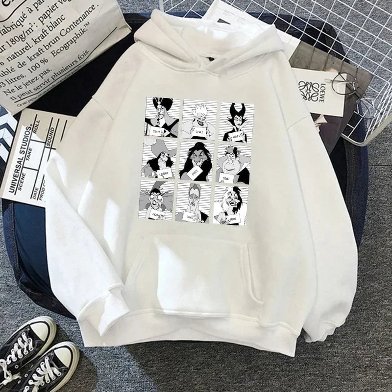 Disney Graphics Print Women Hoodie Fashion Villains Bad Girl Have More Fun Hoodies Tops 90s Harajuku Gothic Hooded Image 1