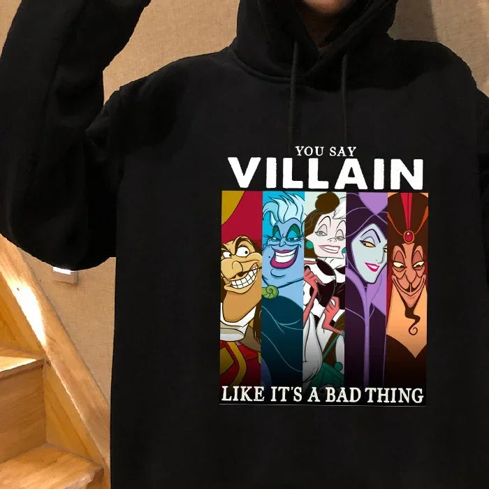 Disney Graphics Print Women Hoodie Fashion Villains Bad Girl Have More Fun Hoodies Tops 90s Harajuku Gothic Hooded Image 11