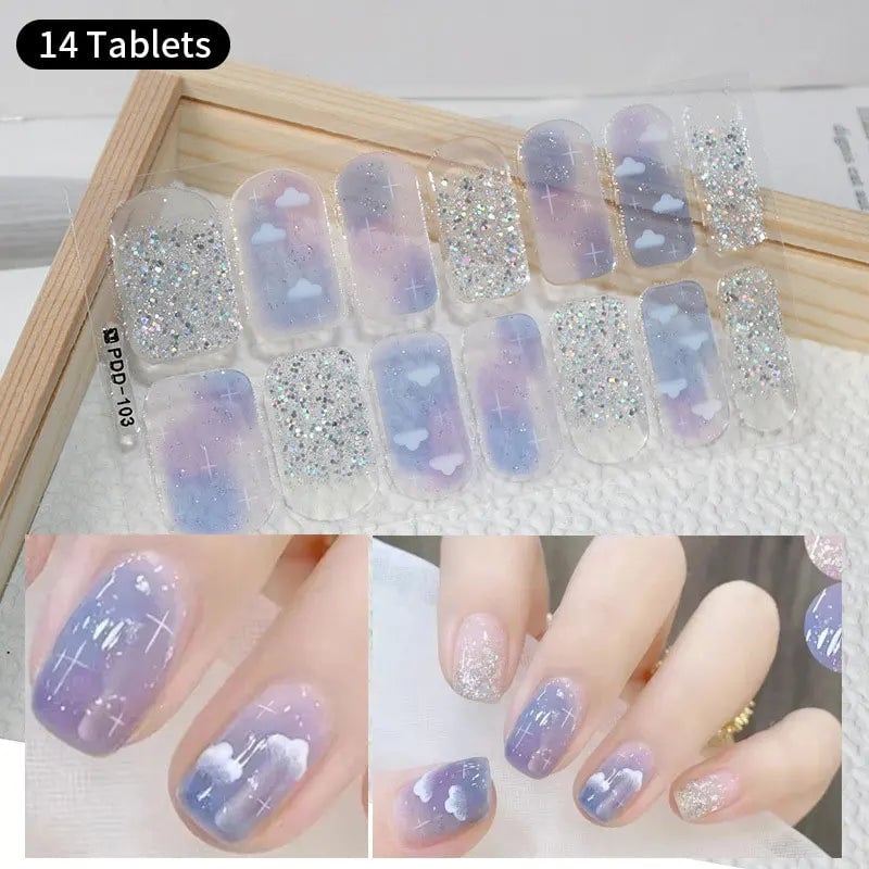 Nude Gradient Nail Sticker Long Lasting Full Cover Wraps Self-adhesive Stickers for Nails Nail Art DIY Decoration Press Image 9