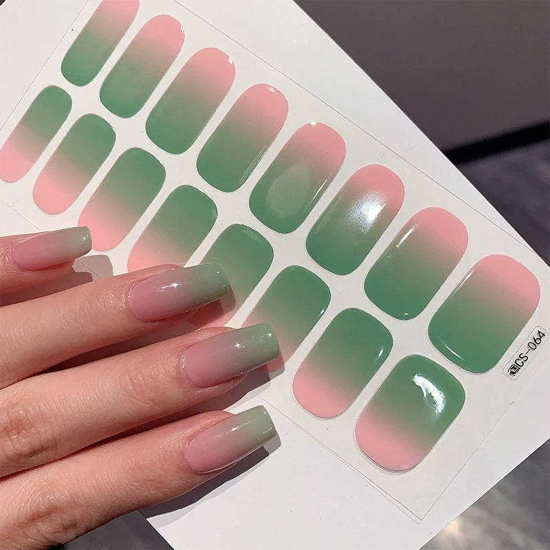 Nude Gradient Nail Sticker Long Lasting Full Cover Wraps Self-adhesive Stickers for Nails Nail Art DIY Decoration Press Image 11