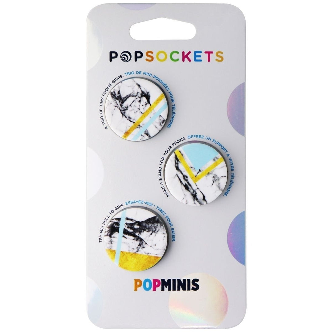 PopSockets PopMinis Grip Holder for Phones and Tablets - Marble Glam (Pack of 3) Image 1