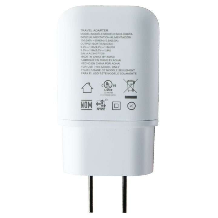 LG (9V/1.8A) Fast Charge Wall Charger Single USB Adapter - White (MCS-H06WA) Image 2