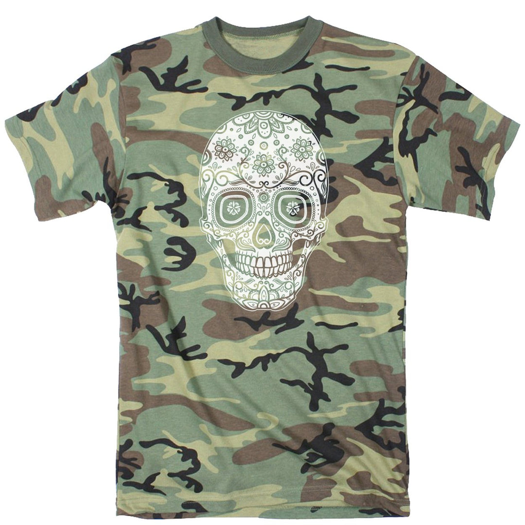 Mens Sugar Skull Tshirt Cool Dia De Los Muertos Tee For Guys Image 3