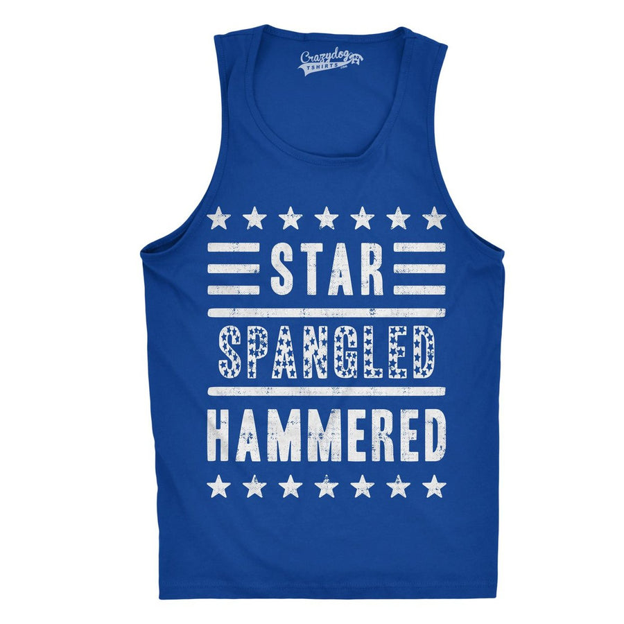 Mens Star Spangled Hammered Funny Shirts Workout Sleeveless Fitness Tank Top Image 1