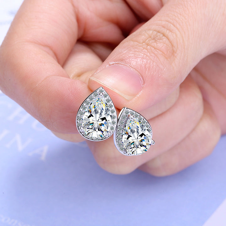 Luxury Water Drop Crystal Stud Earrings Image 4