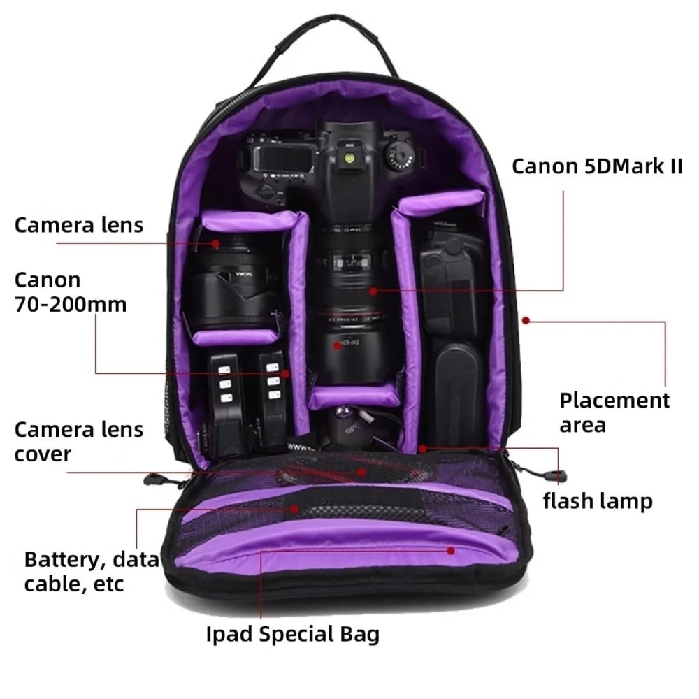 Multi-functional Outdoor Camera Backpack Video Digital Shoulder Camera Bag Waterproof Camera Photo Bag Case for DSLR Image 4