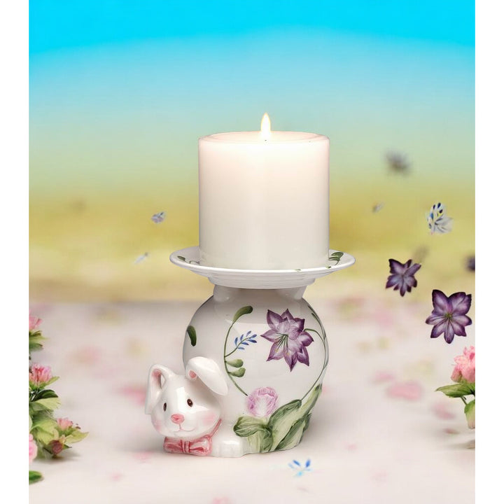 Ceramic Bunny Rabbit Pillar Candle Holder , Image 2