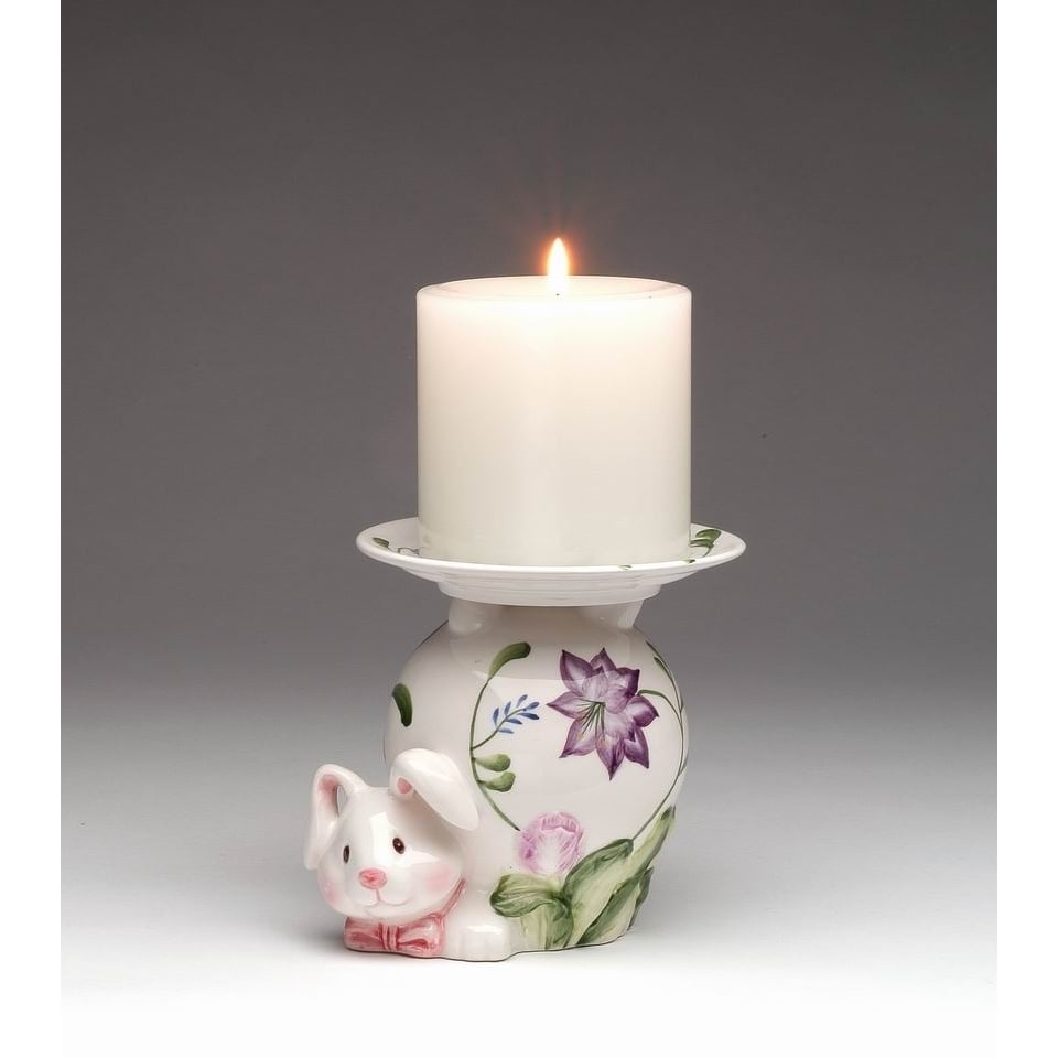 Ceramic Bunny Rabbit Pillar Candle Holder , Image 3