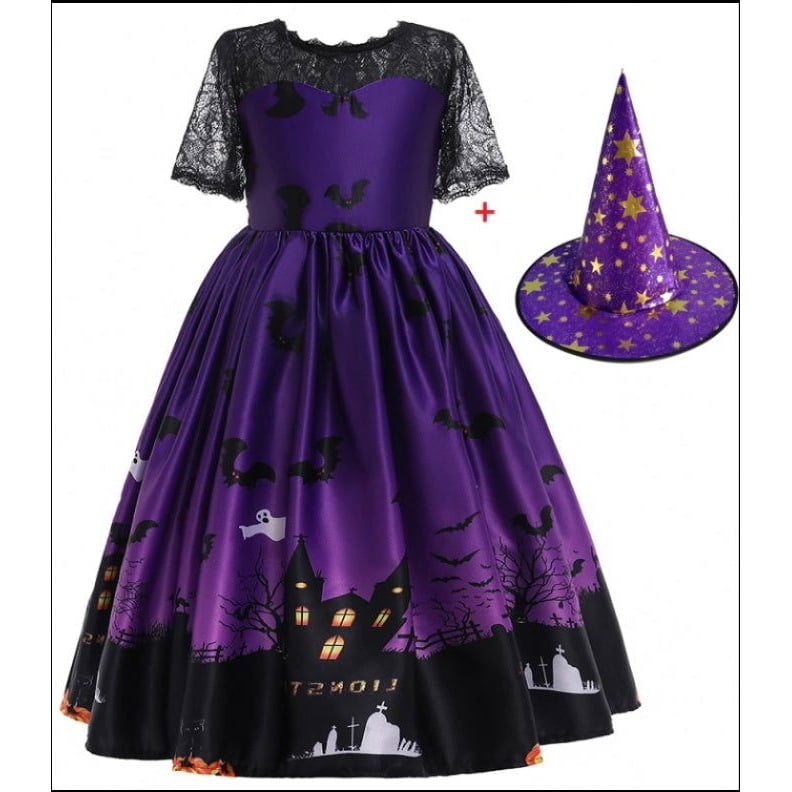 Halloween Princess Dress Halloween Printed Mesh Image 1