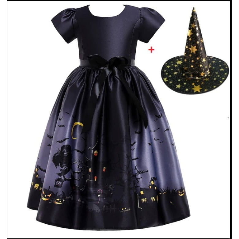 Halloween Princess Dress Halloween Printed Mesh Image 2