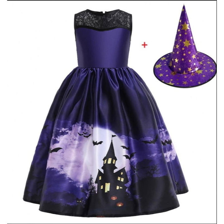 Halloween Princess Dress Halloween Printed Mesh Image 4