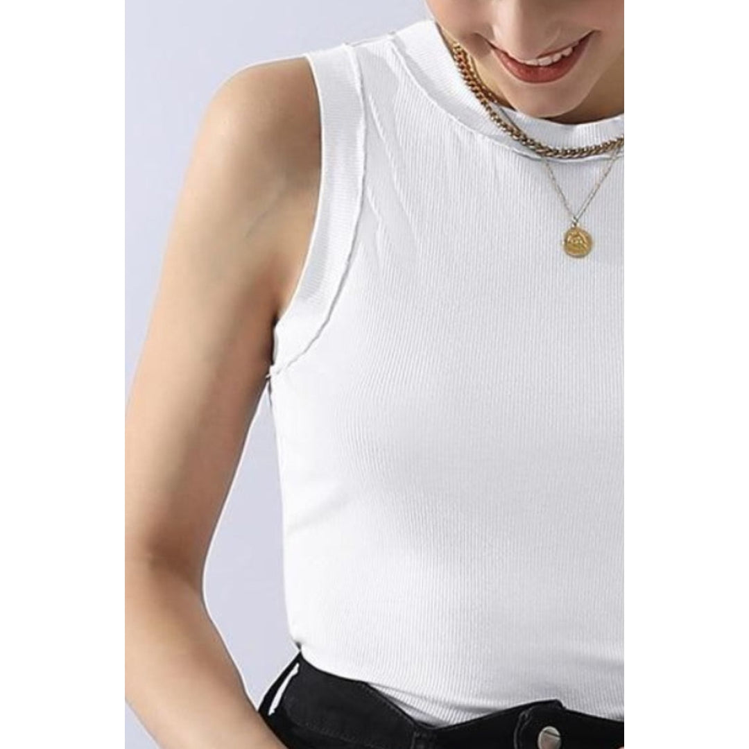 Ninexis Ribbed Round Neck Tank Image 4