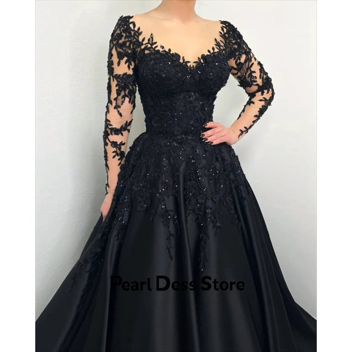 Black Wedding Party Dress Es Long Sleeves Evening Dresses Woman Elegant Party Dresses 2024 for Wedding Guest Dress Women Image 6