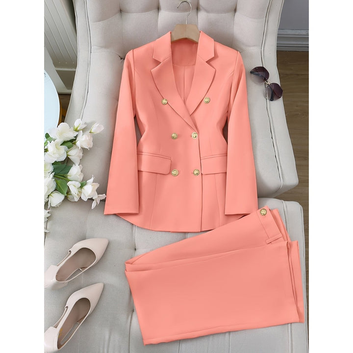 Solid Color Open Front Blazer Elegant Long Sleeve Blazer For Office and Work Womens Clothing Image 3