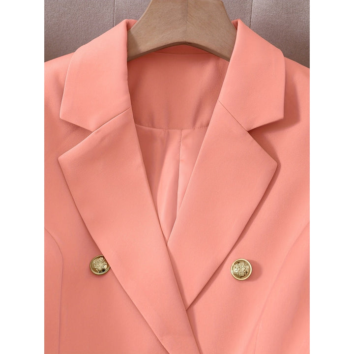 Solid Color Open Front Blazer Elegant Long Sleeve Blazer For Office and Work Womens Clothing Image 4