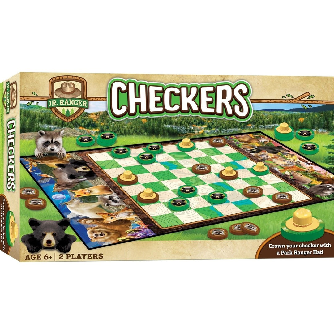 Jr Ranger Checkers Board Game National Parks Kids 2 Players Animal Pieces Image 1