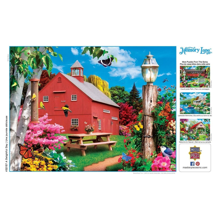 MasterPieces Memory Lane 300 Piece EZ Grip Jigsaw Puzzle Summer Picnic Scene Image 4