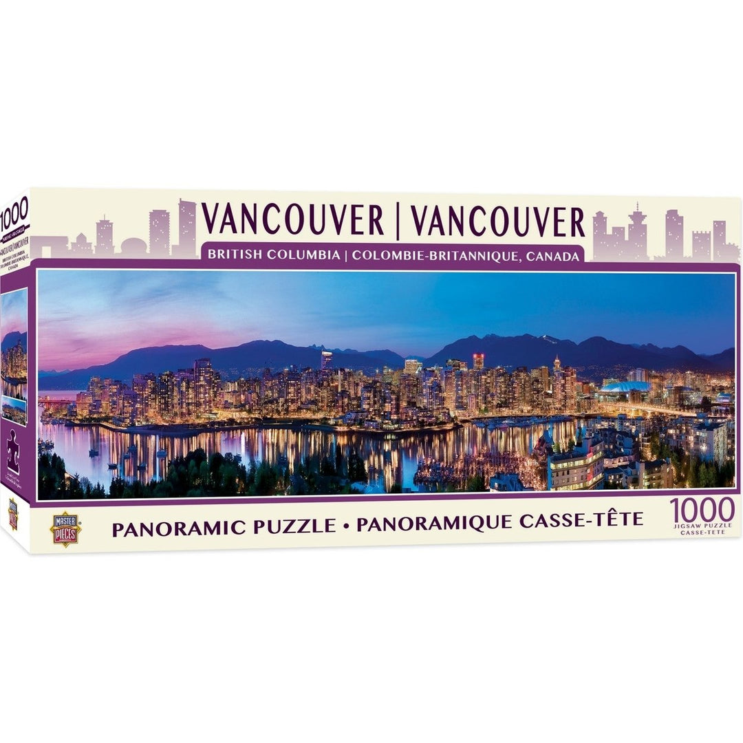 American Vista Vancouver 1000 Piece Panoramic Jigsaw Puzzle Urban Landscape Image 1