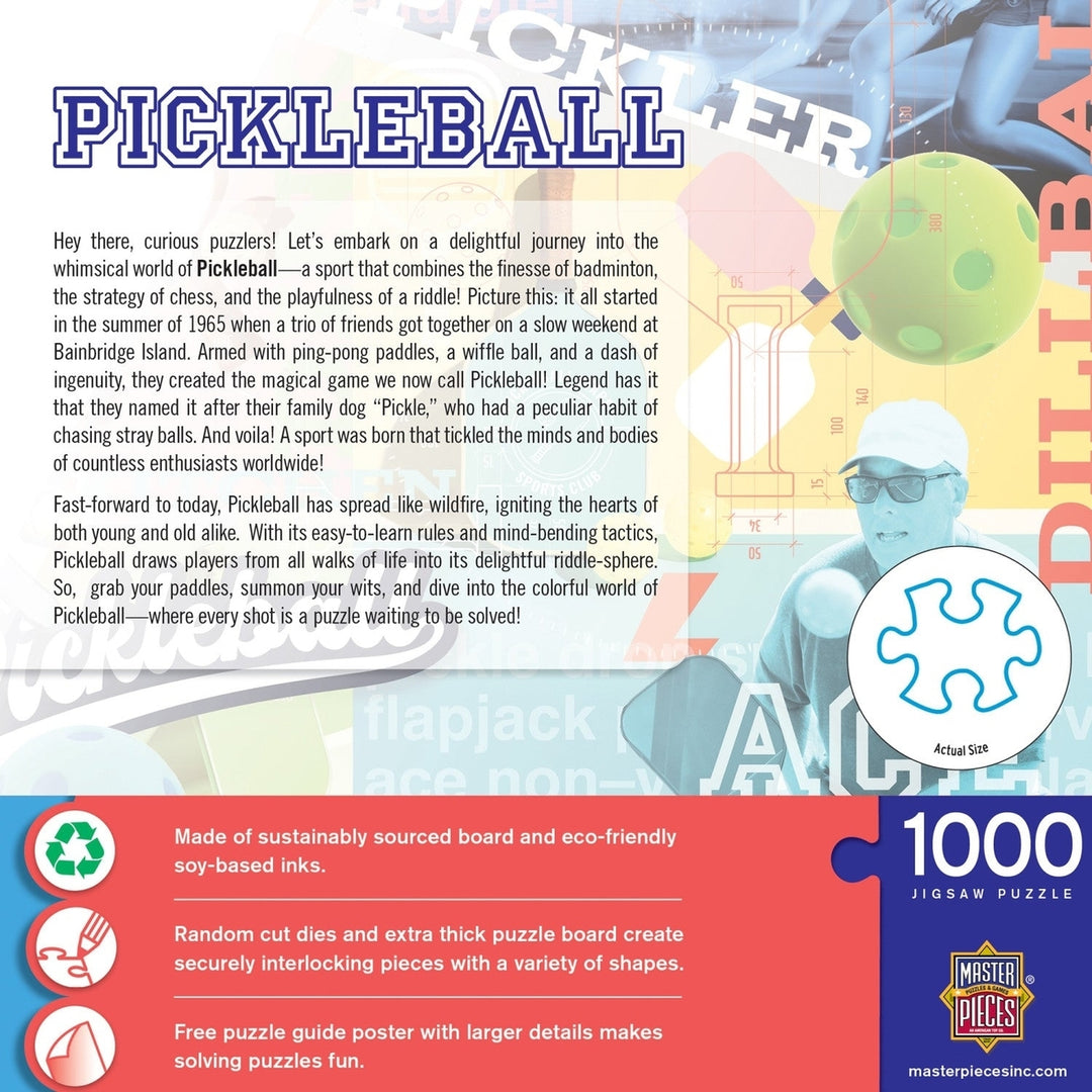 Pickleball 1000 Piece Jigsaw Puzzle fine Engaging Family Activity Image 3