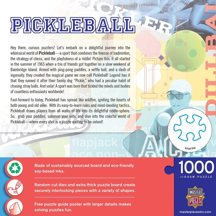 Pickleball 1000 Piece Jigsaw Puzzle fine Engaging Family Activity Image 3