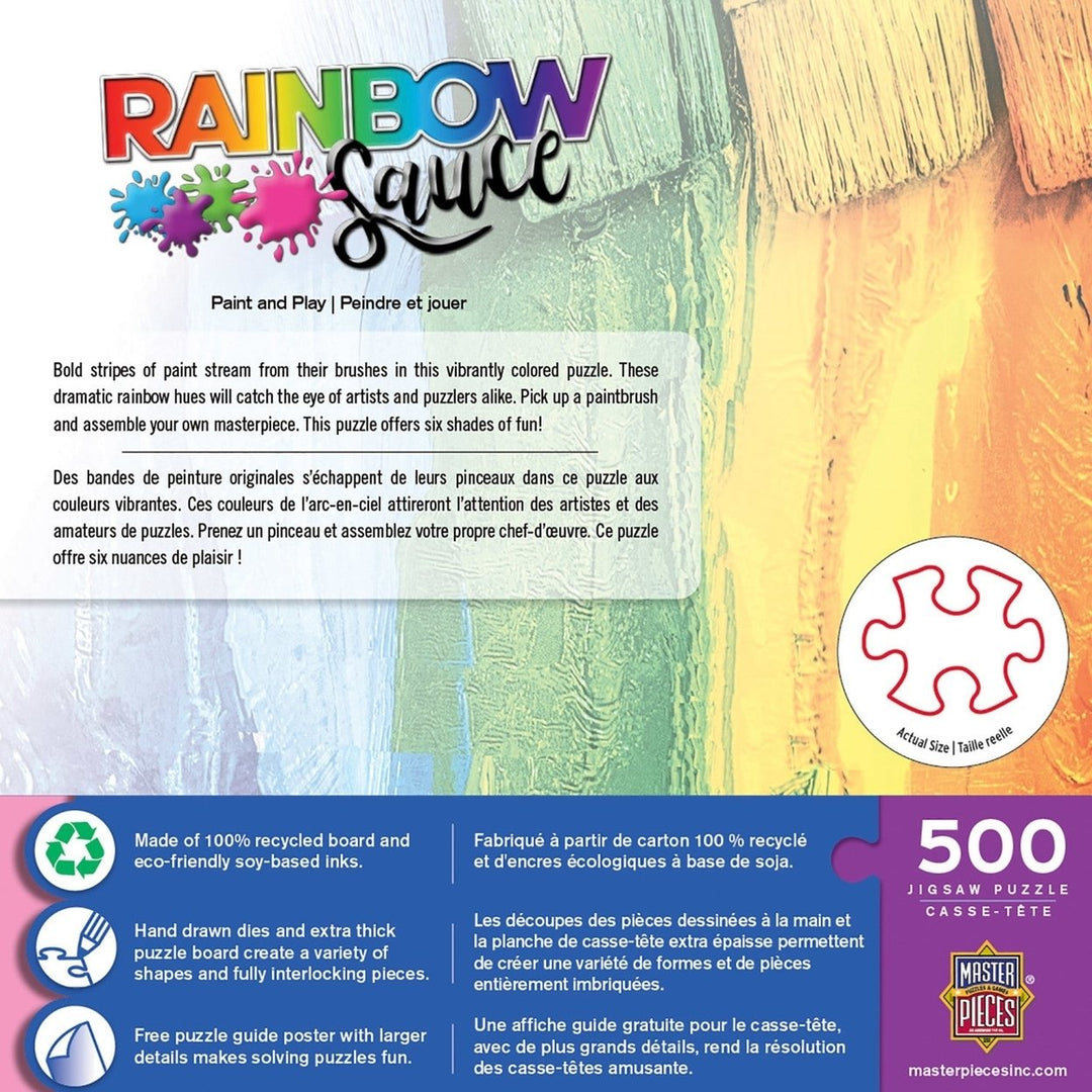 MasterPieces Rainbow Sauce 500 Piece Jigsaw Puzzle 15x21 Colorful Fun Recycled Image 3