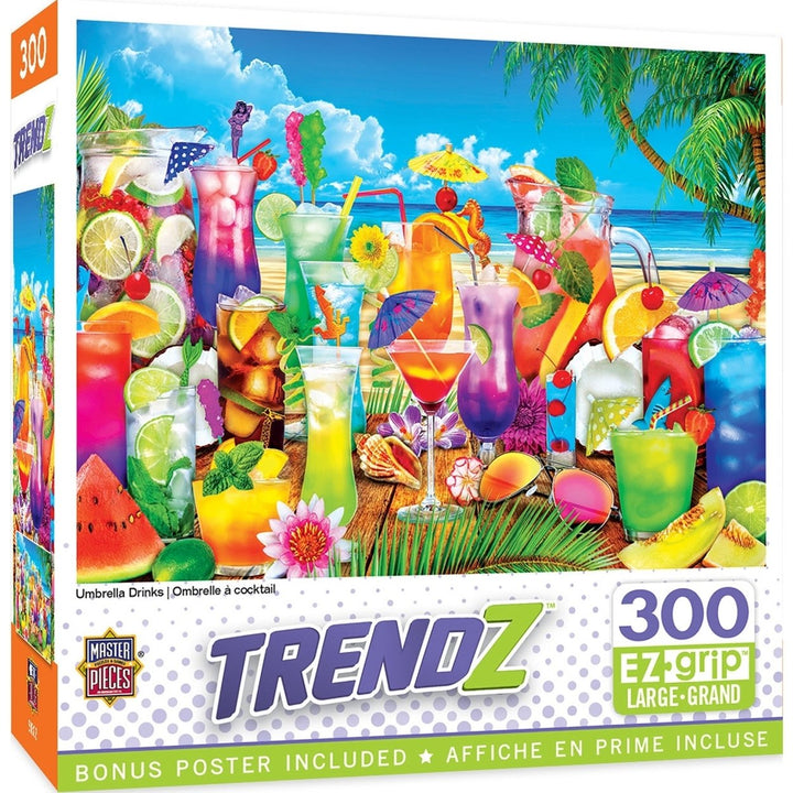 MasterPieces Trendz Umbrella Drinks 300pc EZ Grip Jigsaw Puzzle 18x24" Recycled Image 1