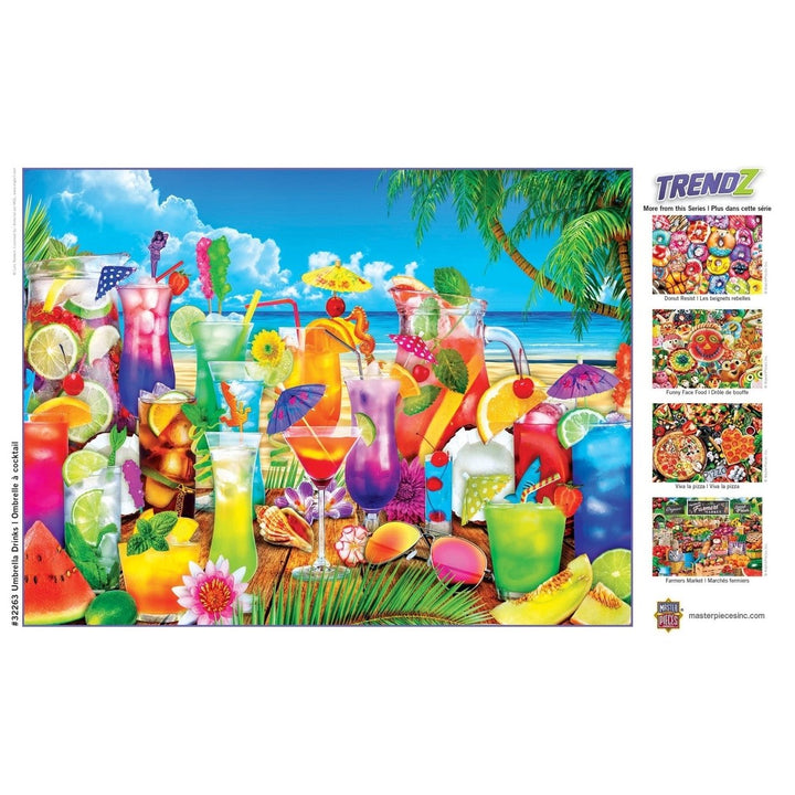 MasterPieces Trendz Umbrella Drinks 300pc EZ Grip Jigsaw Puzzle 18x24" Recycled Image 4