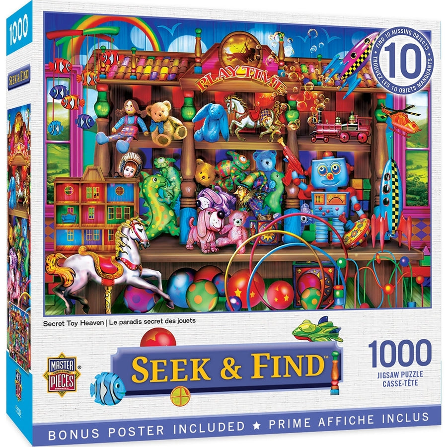 MasterPieces 1000 Piece Jigsaw Puzzle Seek and Find Toy Store Hidden Objects 19.25x26.75 Image 1