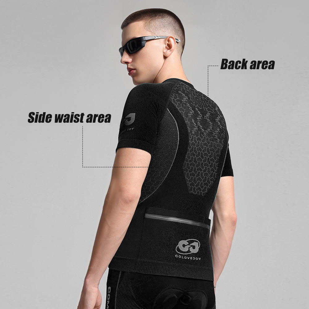 Mens Cycling Jersey Short Sleeve Full Zipper 3 Pockets Breathable Quick Dry Image 2