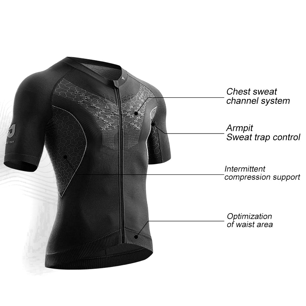 Mens Cycling Jersey Short Sleeve Full Zipper 3 Pockets Breathable Quick Dry Image 4