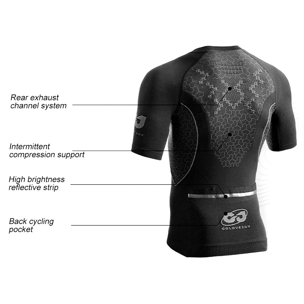 Mens Cycling Jersey Short Sleeve Full Zipper 3 Pockets Breathable Quick Dry Image 6