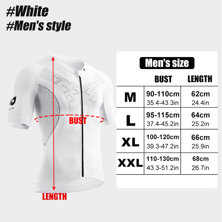 Mens Cycling Jersey Short Sleeve Full Zipper 3 Pockets Breathable Quick Dry Image 7