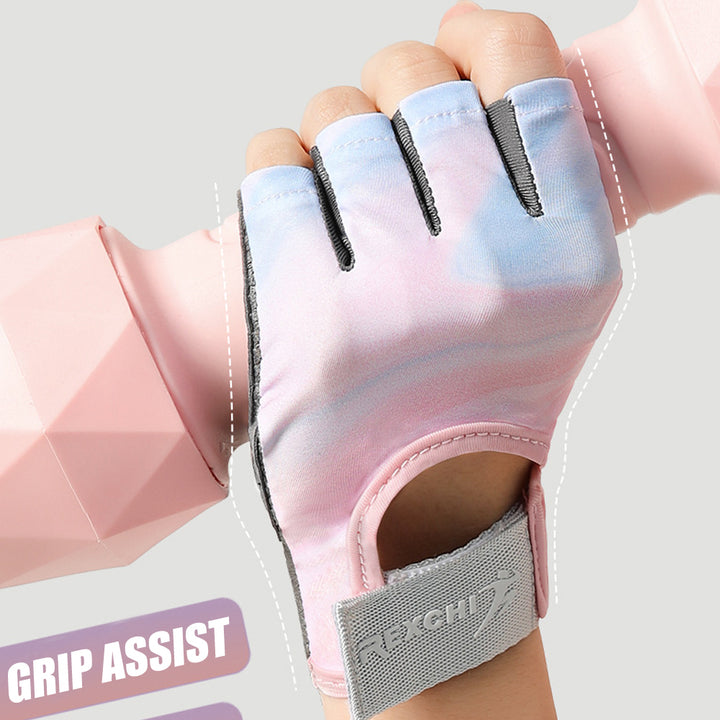 Fitness Gloves with Wrist Support Foam Padding Breathable Microfiber Gym Wear Image 4