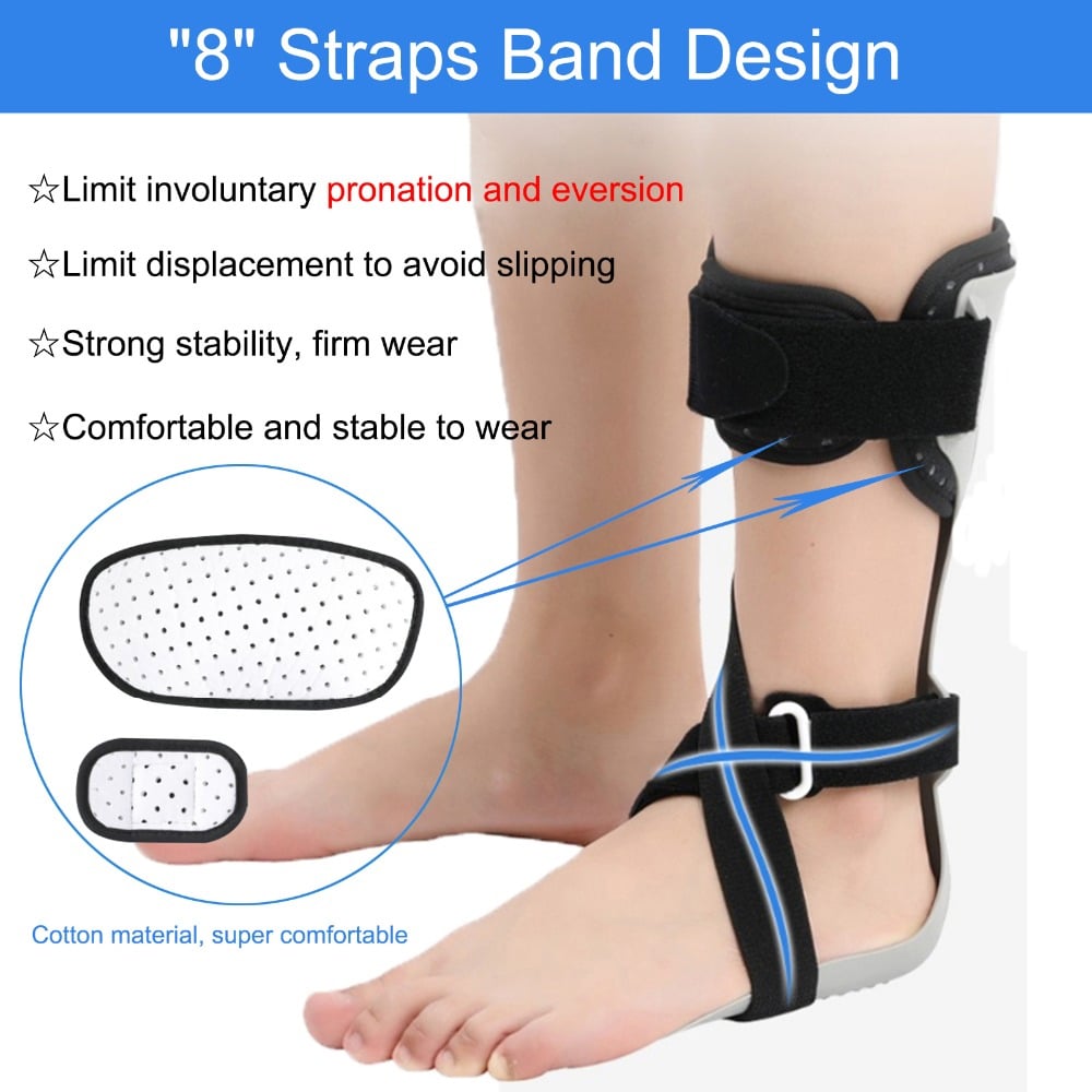 AFO Drop Foot Support Splint Ankle Foot Orthosis Brace Adjustable Size S-XL Image 4