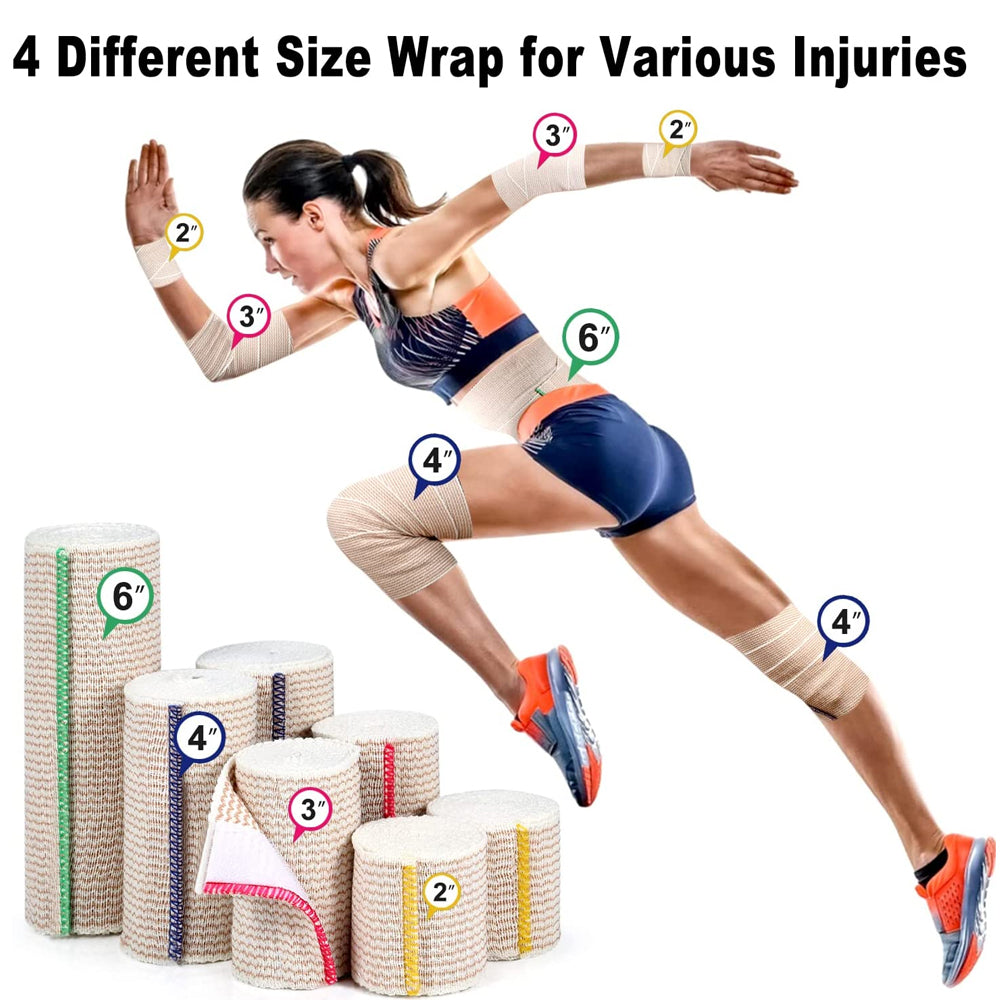 Premium Elastic Bandage Wrap 5-15cm Cotton Latex Free Compression Sports First Aid Image 2